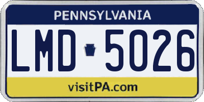 PA license plate LMD5026