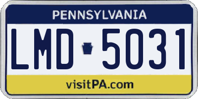 PA license plate LMD5031