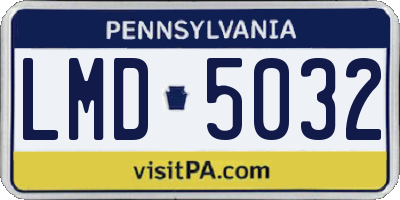 PA license plate LMD5032