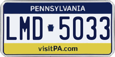 PA license plate LMD5033