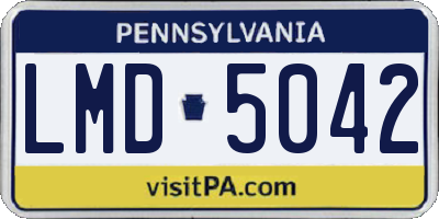 PA license plate LMD5042