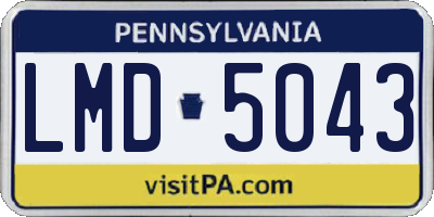 PA license plate LMD5043