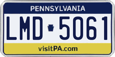 PA license plate LMD5061