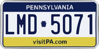 PA license plate LMD5071