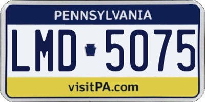 PA license plate LMD5075