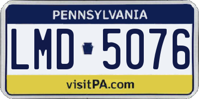 PA license plate LMD5076