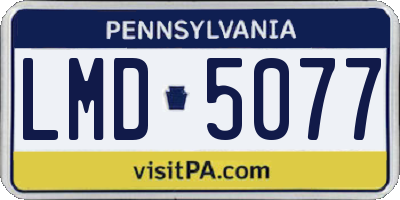 PA license plate LMD5077