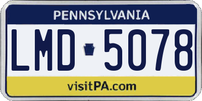 PA license plate LMD5078