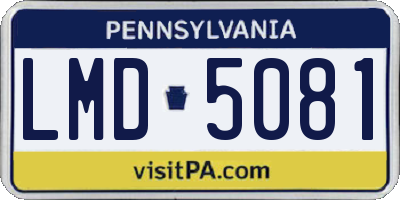 PA license plate LMD5081
