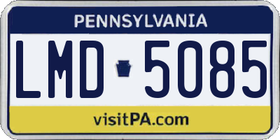 PA license plate LMD5085