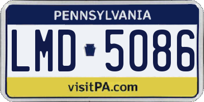 PA license plate LMD5086