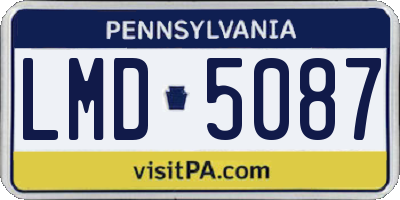 PA license plate LMD5087