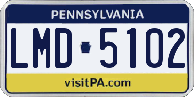 PA license plate LMD5102