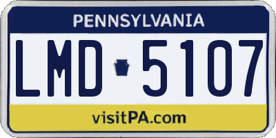PA license plate LMD5107