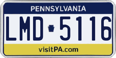 PA license plate LMD5116