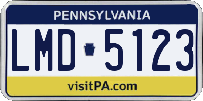 PA license plate LMD5123