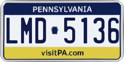 PA license plate LMD5136