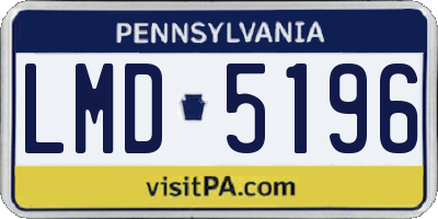PA license plate LMD5196