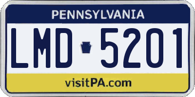 PA license plate LMD5201