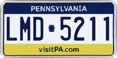 PA license plate LMD5211