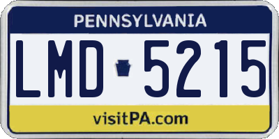 PA license plate LMD5215