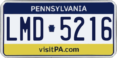 PA license plate LMD5216