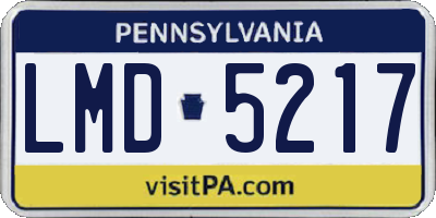 PA license plate LMD5217