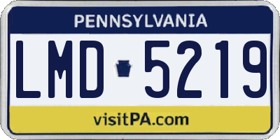 PA license plate LMD5219