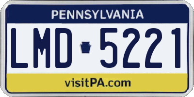 PA license plate LMD5221