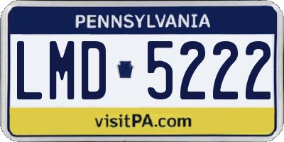PA license plate LMD5222