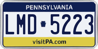 PA license plate LMD5223