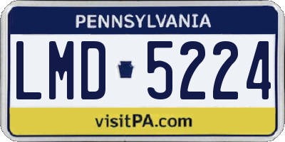 PA license plate LMD5224