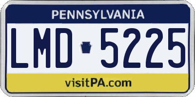 PA license plate LMD5225