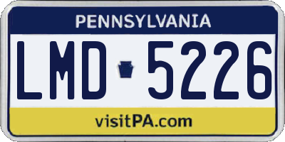 PA license plate LMD5226
