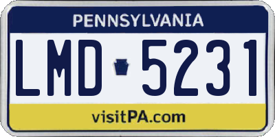 PA license plate LMD5231