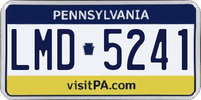 PA license plate LMD5241