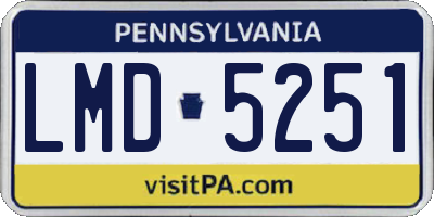 PA license plate LMD5251