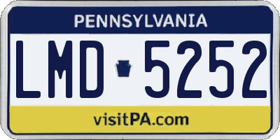 PA license plate LMD5252
