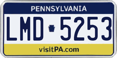 PA license plate LMD5253