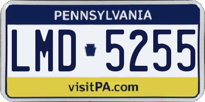 PA license plate LMD5255