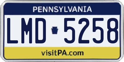PA license plate LMD5258