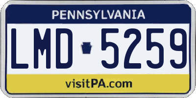 PA license plate LMD5259