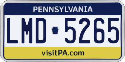 PA license plate LMD5265