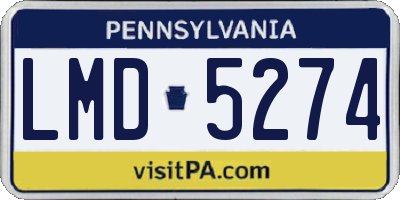 PA license plate LMD5274