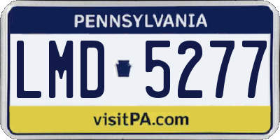 PA license plate LMD5277
