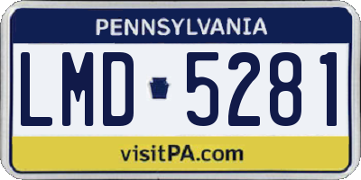 PA license plate LMD5281