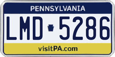 PA license plate LMD5286