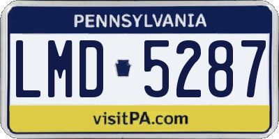 PA license plate LMD5287