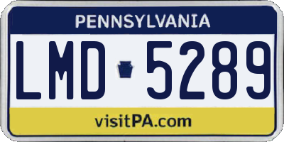 PA license plate LMD5289