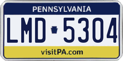 PA license plate LMD5304